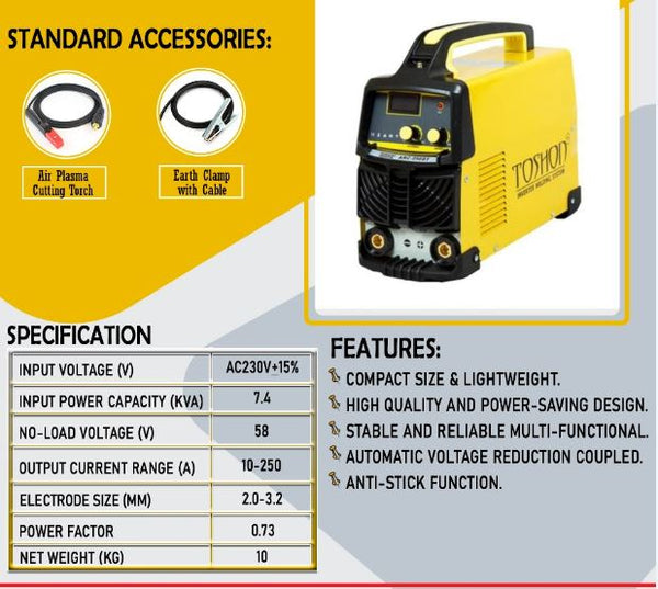 Toshon ARC 250ST MOSFET single phase Welding Machine