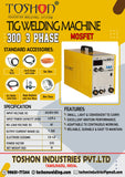Toshon TIG 300 MOSFET 300A Three Phase DC TIG & MMA Inverter Welding Machine