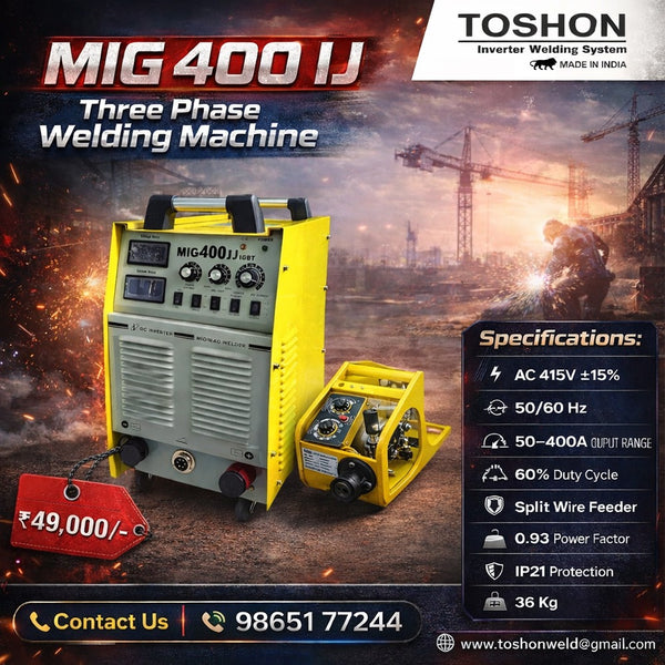 Toshon MIG 400 IJ Three Phase Inverter Welding Machine – Heavy-Duty IGBT Module