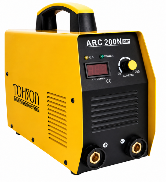 TOHON ARC 200N iGBT MIG welding machine shown at a three-quarter angle on a white background.