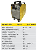 TOSHON ARC 400 Sumo IGBT 400A Three Phase ARC Inverter Welding Machine